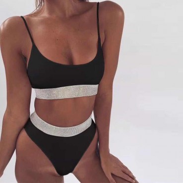 New women's super sexy granular hot diamond sling tube top suit