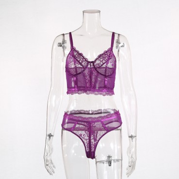 Hot sale spring and summer new women's sexy lace lace stitching sexy underwear suit
