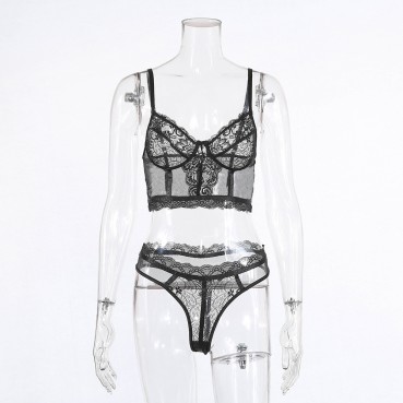 Hot sale spring and summer new women's sexy lace lace stitching sexy underwear suit