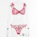 European and American women's crochet lace see-through bow sexy lingerie set