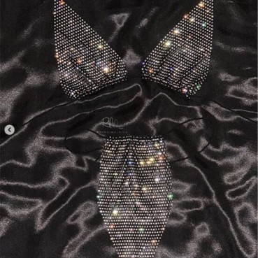 New metal sequins hot diamond three-point strap sexy split suit