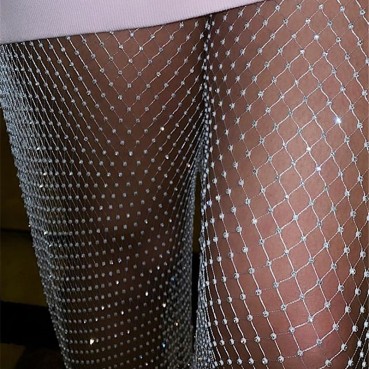 European and American hot-selling high-quality women's trousers with metallic sequins and diamonds