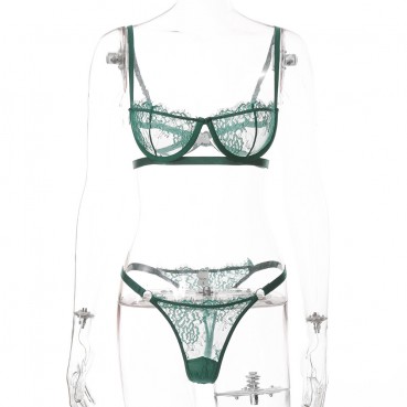 European and American hot-selling hot-selling lace sexy lingerie sexy suit with steel ring in stock