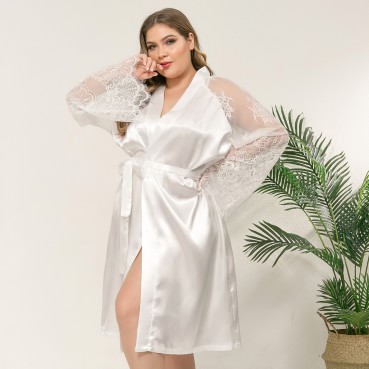 Plus size hot style lace stitching comfortable women's home clothes in stock