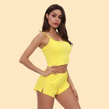 Hot new sexy sling wrapped chest pajamas suit sports can be worn out in stock
