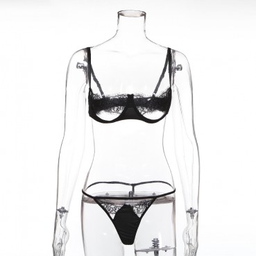 New sexy hollow sexy women's lace without steel ring gathered split suit