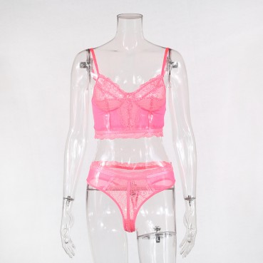 Hot sale spring and summer new women's sexy lace lace stitching sexy underwear suit