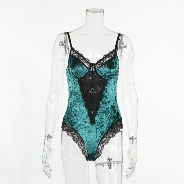 Wholesale new summer women's lace lace mesh stitching sex appeal one-piece suit