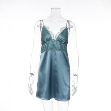 Sourcing new satin sling lace lace nightdress sexy bottoming dress