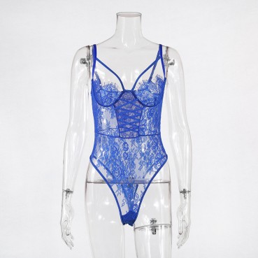 Explosive new products women's lace net yarn sexy bottoming women's jumpsuit wholesale