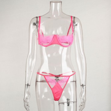 New sexy hollow sexy women's lace without steel ring gathered split suit