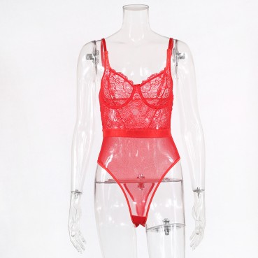 Supply new women's sexy lingerie lace base fashion bodysuit