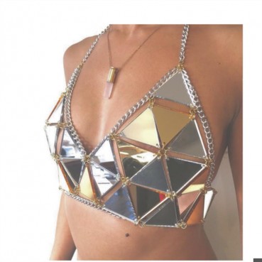 New women's super sexy acrylic sequined triangle flashing diamond bikini