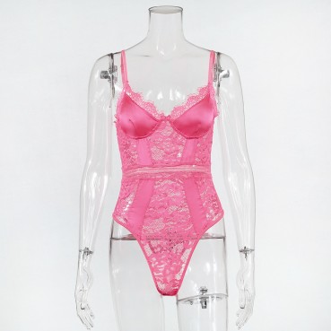 New women's clothing, bottoming one-piece, lace top, sexy lingerie, body shaping body suit