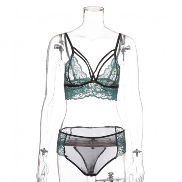 Hot new women's sexy lace lace stitching lingerie set in spring and summer