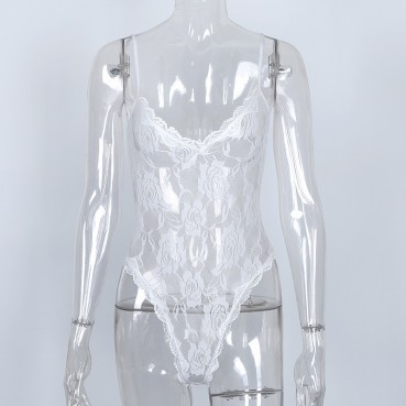European and American spring and summer new products for women's explosive sexy deep V sexy lingerie suspender bodysuit