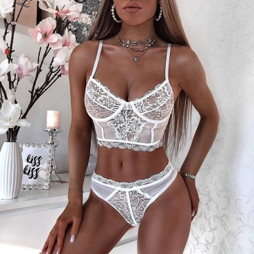 Hot sale spring and summer new women's sexy lace lace stitching sexy underwear suit
