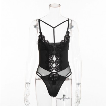 Explosive styles struck women's sexy fashion heavy craft lace embroidery stitching sexy one-piece
