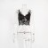 European and American women's lace mesh stitching bra strap sexy outer wear hollow top