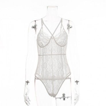 Hot spring and summer new women's sexy lace lace stitching sexy one-piece suit
