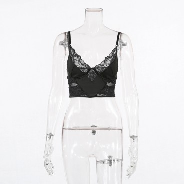 Autumn and winter new lace stitching women's sexy camisole