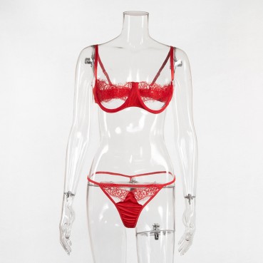 New sexy hollow sexy women's lace without steel ring gathered split suit