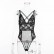 New women's flower embroidery lace stitching cross V-neck sexy one-piece