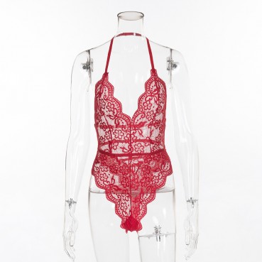 Spring and summer new BODYSUITS sexy women's lace jumpsuit