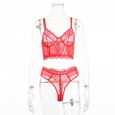 Hot sale spring and summer new women's sexy lace lace stitching sexy underwear suit