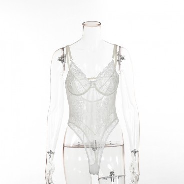 The source of the new lace mesh stitching one-piece shapewear gathers ladies one-piece
