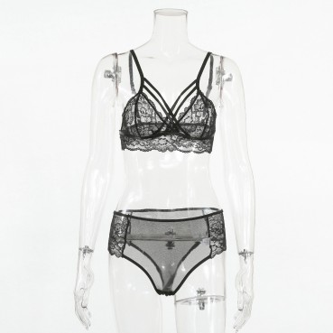 Hot new women's sexy lace lace stitching lingerie set in spring and summer
