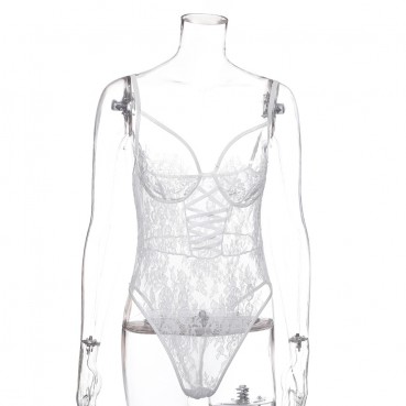Explosive new products women's lace net yarn sexy bottoming women's jumpsuit wholesale