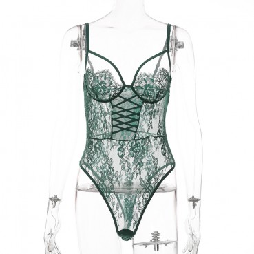 Explosive new products women's lace net yarn sexy bottoming women's jumpsuit wholesale