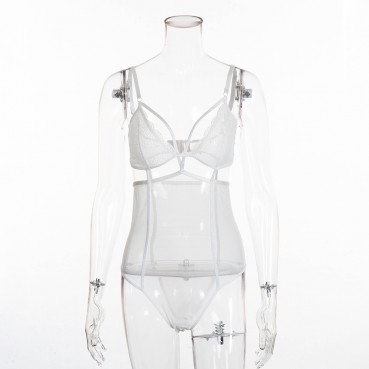 Summer new products women's mesh mesh hollow stitching sexy lingerie one-piece