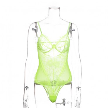 European and American sexy base underwear lace lace hollow mesh stitching women's bodysuit