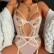 European and American women's lace sexy see-through embroidery sexy one-piece