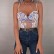 European and American hot-selling women's classic embroidered mesh ties cross waist new one-piece underwear