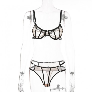 Hot-selling women's lace emotional stitching sexy underwear suit in stock