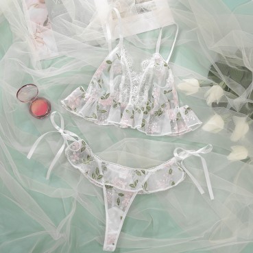 Hot style European and American women's lace sling sexy stitching sexy embroidered underwear