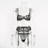 European and American women's sexy lingerie lace sling set three-piece suit