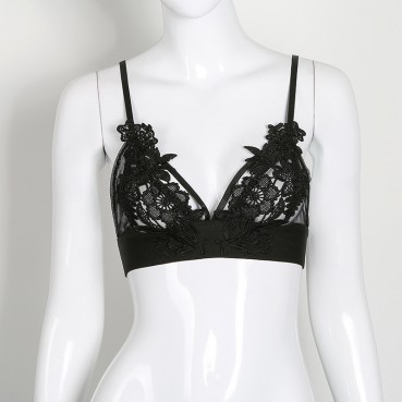 European and American summer women's sexy hollow flower lace sexy underwear