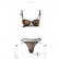 Hot sale sexy leopard print lingerie set with steel ring