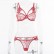 Explosive European and American hot-selling women's see-through lace sexy water-soluble flower underwear set