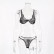 European and American women's lace eyelash three-point sexy lingerie set 11364