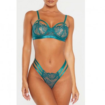 Hot-selling hot style sexy lace pattern steel ring women's split sexy lingerie set