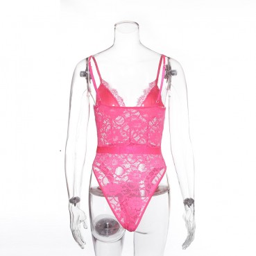 New women's lace stitching sexy lingerie sexy slim bodysuit