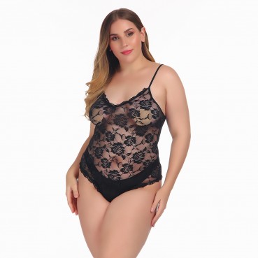 European and American women's plus size sexy lace sexy one-piece underwear in stock