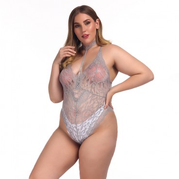 European and American women's plus size sexy lace sexy one-piece underwear
