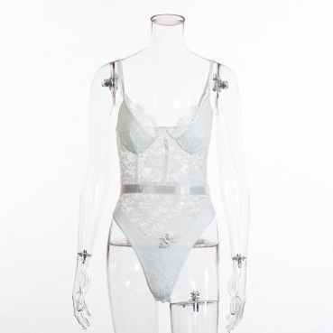 New women's lace stitching sexy lingerie sexy slim bodysuit