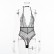 Women's lace polka dot stitching deep V-neck tie halter sexy one-piece